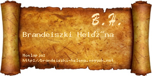 Brandeiszki Heléna névjegykártya